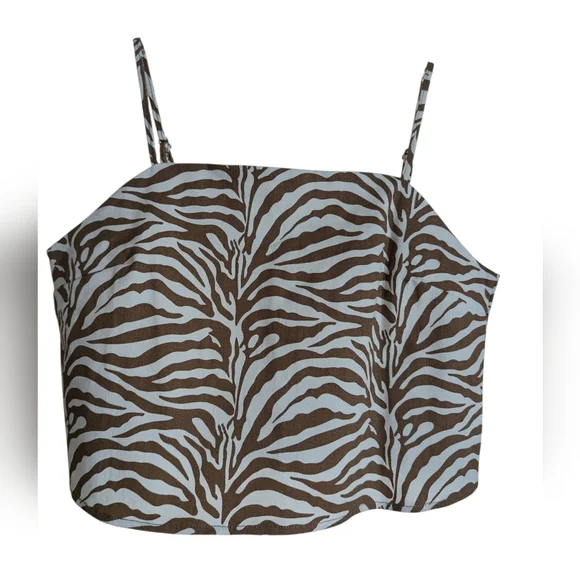 🤎 Love + Harmony Zebra Print Crop Tank - Size Large - Picture 3 of 7